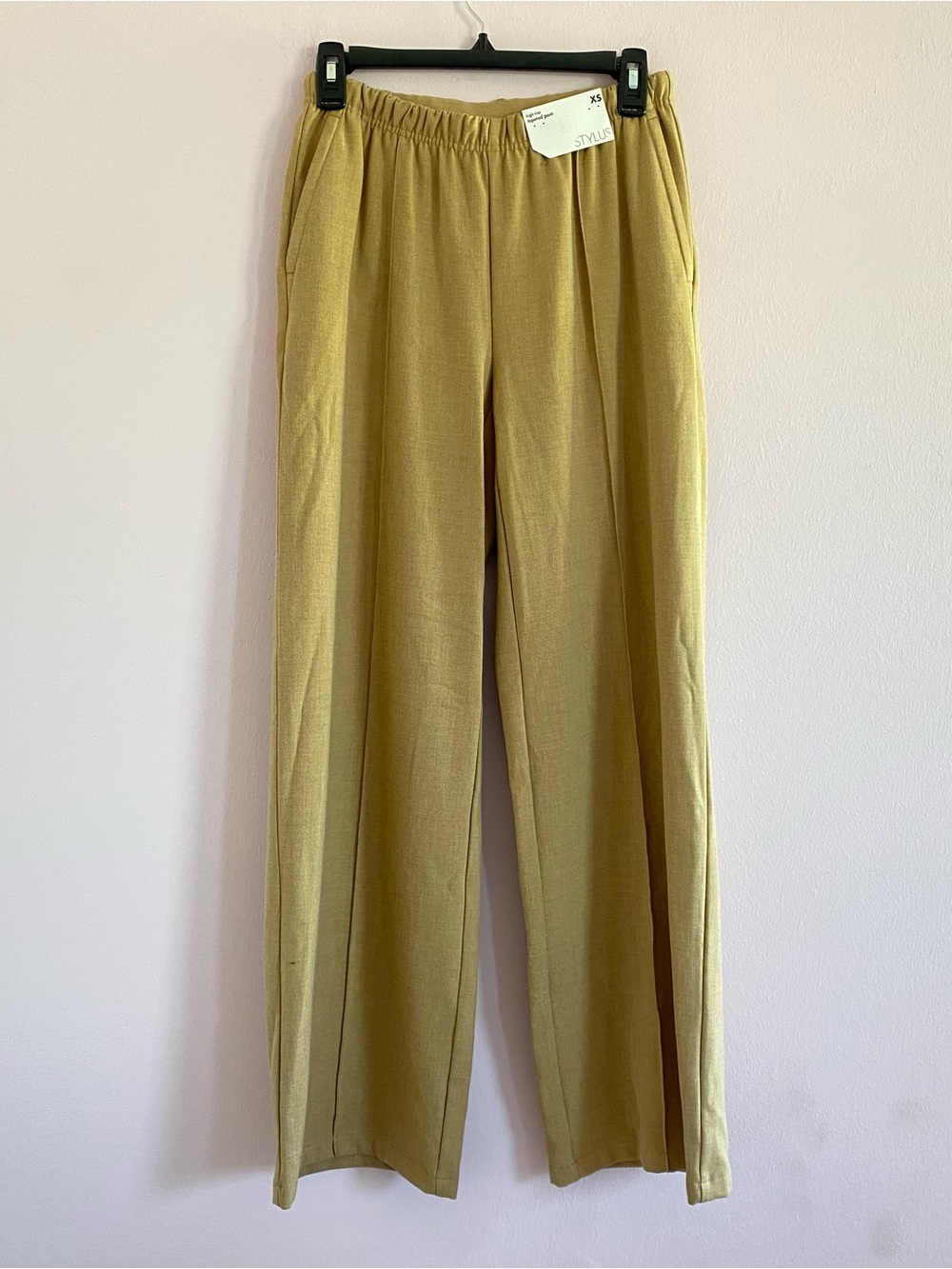 NEW Stylus Tan High Rise Tapered Elastic Waist Pants size XS